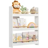 Songmics Kinderregal 3 Ebenen 60 x 75 cm Kiefer weiß