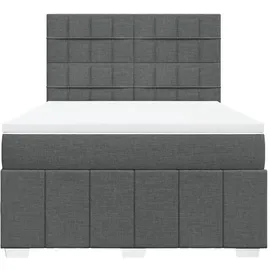 vidaXL Boxspringbett 140 x 200 cm Dunkelgrau