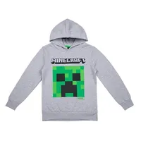 Minecraft Creeper Hoodie Kapazenpullover grau 140