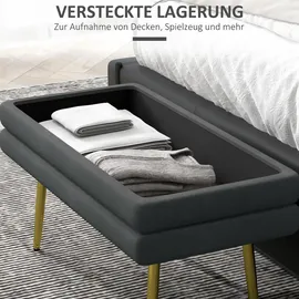 Homcom Sitzbank mit Stauraum Samtoptik, Bettbank mit Stahlbeine