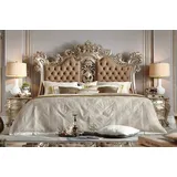 JVmoebel Klassisches Chesterfield Barockbett 140 x 200 cm Braun