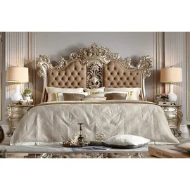 JVmoebel Klassisches Chesterfield Barockbett 140 x 200 cm Braun