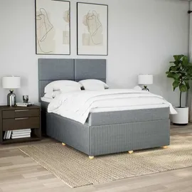 vidaXL Boxspringbett 140 x 200 cm Hellgrau