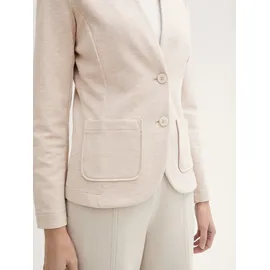 Tom Tailor Damen Slim Fit Blazer mit Ottoman Struktur, beige, Uni, Gr. S