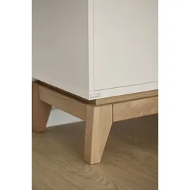 Paidi Sideboard PAIDI "STIENE in Beige oder Grau, 6 Fächer und 2 Schiebetüren mit Soft-Close", cashmere, beige, eiche massiv, B:124cm H:91cm T:40cm, Holzwerkstoff, Massivholz, Sideboards, Sideboard, stabiles Regal mit Massivholz, Standregal, geprüfte Qualität,