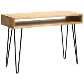 miliboo - Schreibtisch aus Mangoholz und Metall mit Ablagegestell VIBES