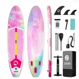 COIL SUP-Board Aufblasbares SUP Board Set – Stand Up Komplettset, (Set, mit Paddel, mit Pumpe), wasserdichte Handytasche, Stabil, Leicht, Zubehör lila 335 cm