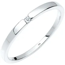 Elli DIAMONDS Ring Damen Verlobungsring Klassiker mit Diamant (0.015 ct.) in 925 Sterling Silber