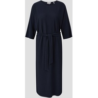s.Oliver - Plissiertes Kleid mit Bindegürtel, Damen, blau