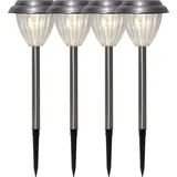 Star Trading Solarleuchte Edelstahl 28,0 cm 4er Set silber