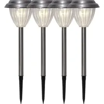 Star Trading Solarleuchte Edelstahl 28,0 cm 4er Set silber