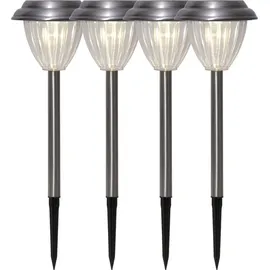 Star Trading Solarleuchte Edelstahl 28,0 cm 4er Set silber