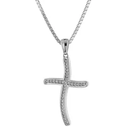 trendor 75599 Kreuz-Anhänger 20 mm mit Halskette für Frauen Silber 925