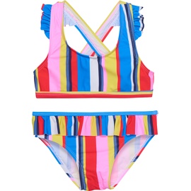 Color Kids - Bikini Summer Stripes mit Röckchen in diva pink, Gr.140,