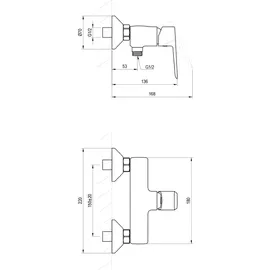 Ravak Life Duscharmatur, schwarz X070480
