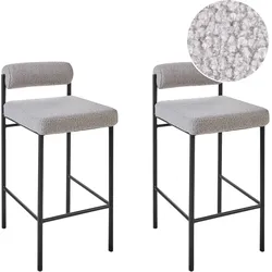 Set mit 2 Barstühlen AMAYA Bouclé Grau
