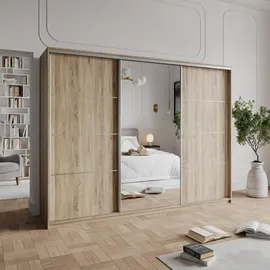 masseno Schwebetürenschrank VARO 250 x 205 x 60 cm Braun