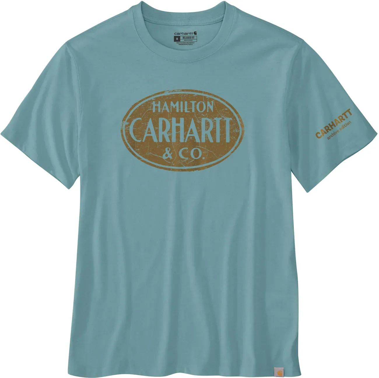 Carhartt Hamilton Graphic Relaxed-Fit, T-Shirt - Türkis/Braun - L