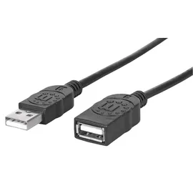Manhattan USB-A auf USB-A 1,8 m Schwarz