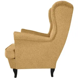 beautysofa Chesterfield-Sessel, Gelb, Textil, 1-Sitzer, 82x102x92 cm, Wohnzimmer, Sessel, Ohrensessel