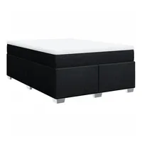 VidaXL Boxspringbett mit Matratze Schwarz 140x200 cm Stoff