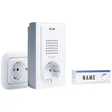 m-e modern-electronics FG-2.2 Funkklingel Komplett-Set mit Namensschild