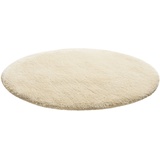 Homie Living Badematte Porto Azzurro, Höhe 30 mm, rutschhemmend beschichtet, fußbodenheizungsgeeignet, schnell trocknend, Polyester, rund, Badteppich, uni, rechteckig & rund, waschbar, Badezimmerteppich beige rund | Ø 90 cm x 30 mm