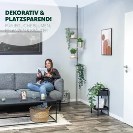 bremermann Teleskop-Blumenregal mit 4 Ablagen 140 bis 290 cm Grau
