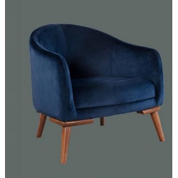 JVmoebel Sessel Sessel Luxus Designer Blaue Textil 1 Sitzer Polster Einsitzer Möbel (Sessel), Made in Europe blau
