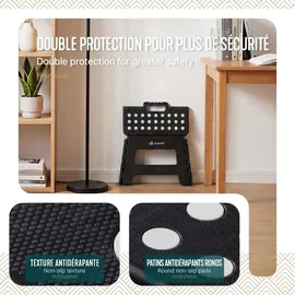 VOUNOT VOUNOT® Klapphocker Faltbar Rutschfester Tritthocker mit Tragegriff 32 x 25 x 22 cm Schwarz