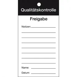 Qualitätsanhänger Qualitätskontrolle-Freigabe, Karton, 80x150mm, 50/VE