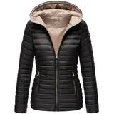 Damen Steppjacke Übergangsjacke gesteppte Jacke mit Kapuze Frühjahr Stepp B857 B857-Asr Schwarz-Gr XS XS