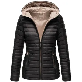 Marikoo Damen Steppjacke Übergangsjacke gesteppte Jacke mit Kapuze Frühjahr Stepp B857 [B857-Asr-Schwarz-Gr.XS] - XS