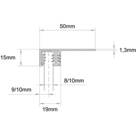 Hüppe Seamlite Unterputz-Duschprofil 200 cm