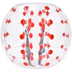 VEVOR Aufblasbarer Bump Ball Bumper Stoßball 1 Stk. 1,2 m x 1,03 m, Menschlicher Kollisionsball, PVC-Körperblasen-Bounce-Ball für Outdoor-Aktivitäten, Transparent + Rote Punkte Aufblasbar Bumper Ball