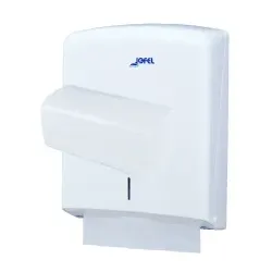 Jofel Handtuchpapierspender Azur + Handtuchpapier 1 Karton Handtuchpapier 1-lagig, Zick-Zack Falzung