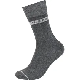 Mustang 6er Pack Casual Bio-Baumwolle Crew Socken Grau 39-42
