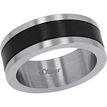 s.Oliver Ring für Herren, Edelstahl IP schwarz, Größe: 60/19
