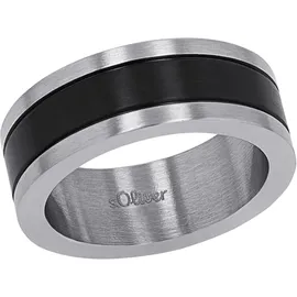 s.Oliver Ring für Herren, Edelstahl IP schwarz, Größe: 60/19