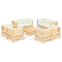 vidaXL Garten-Lounge-Set 9-tlg. beige Kiefernholz