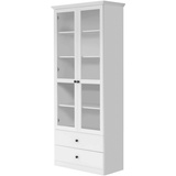 trendteam smart living - Vitrine Schrank Wohnzimmerschrank - Wohnzimmer - Baxter - Aufbaumaß (BxHxT) 81 x 196 x 41 cm - Farbe Weiß - 186013101