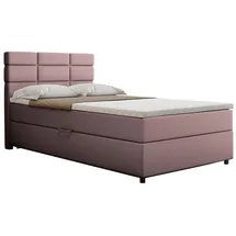 panda möbel Boxspringbett 120x200, mit Bettkasten, Rosa, Matratze und Topper, Einzelbett, REVE, Panda Möbel - Rosa