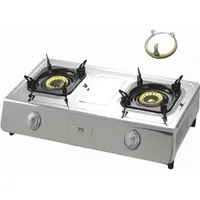 NJ NGB-200 Edelstahl Gaskocher 2 flammig Propan Commpingkocher Gasherd-ohne Gaskartuschen