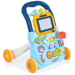 Moni Lauflernwagen Elefant, Formsortierer, Maltafel, Musikfunktion, ab 12 Monate blau