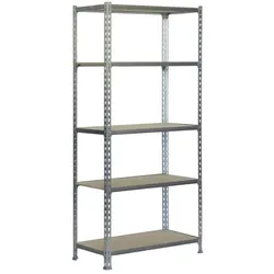 PROREGAL Schwerlastregal BIG MULI | HxBxT 200x120x50cm | Fachlast 200kg | Verzinkt | Lagerregal Werkstattregal | Standregal Lagerregal