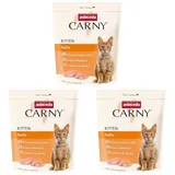Carny Katzen Trockenfutter Kitten mit Huhn (1 x 350g), Kitten Getreide und Zuckerfreies Trockenfutter von animonda für wachsende Katzen (Packung mit 3)