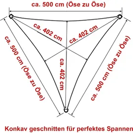 Woltu Sonnensegel Dreieck 5x5x5m Creme