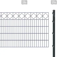 Arvotec Doppelstabmattenzaun »ESSENTIAL 100 zum Einbetonieren "Karo" mit Zierleiste«, Zaunhöhe 100 cm, Zaunlänge 2 - 60 m 10049961-0 anthrazit H/L: 100 cm x 56 m