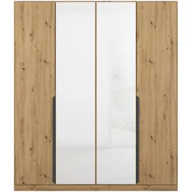 Rauch Drehtürenschrank Artemis 181 x 210 x 54 cm Weiß/Eiche Artisan