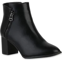 Stiefelparadies Damen Klassische Stiefeletten in Schwarz,